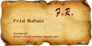 Frid Rufusz névjegykártya